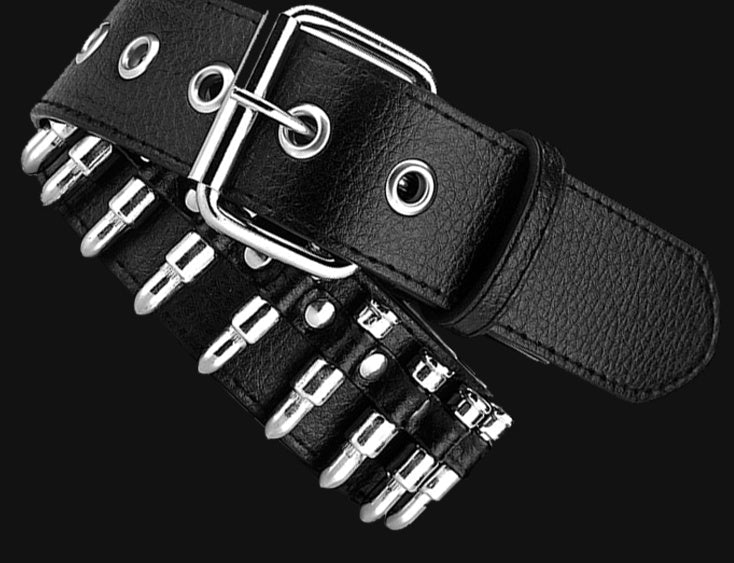 punk Black Bullet Belt