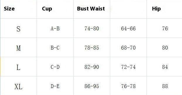 punk Sexy Goth Swimsuit for Women size guide