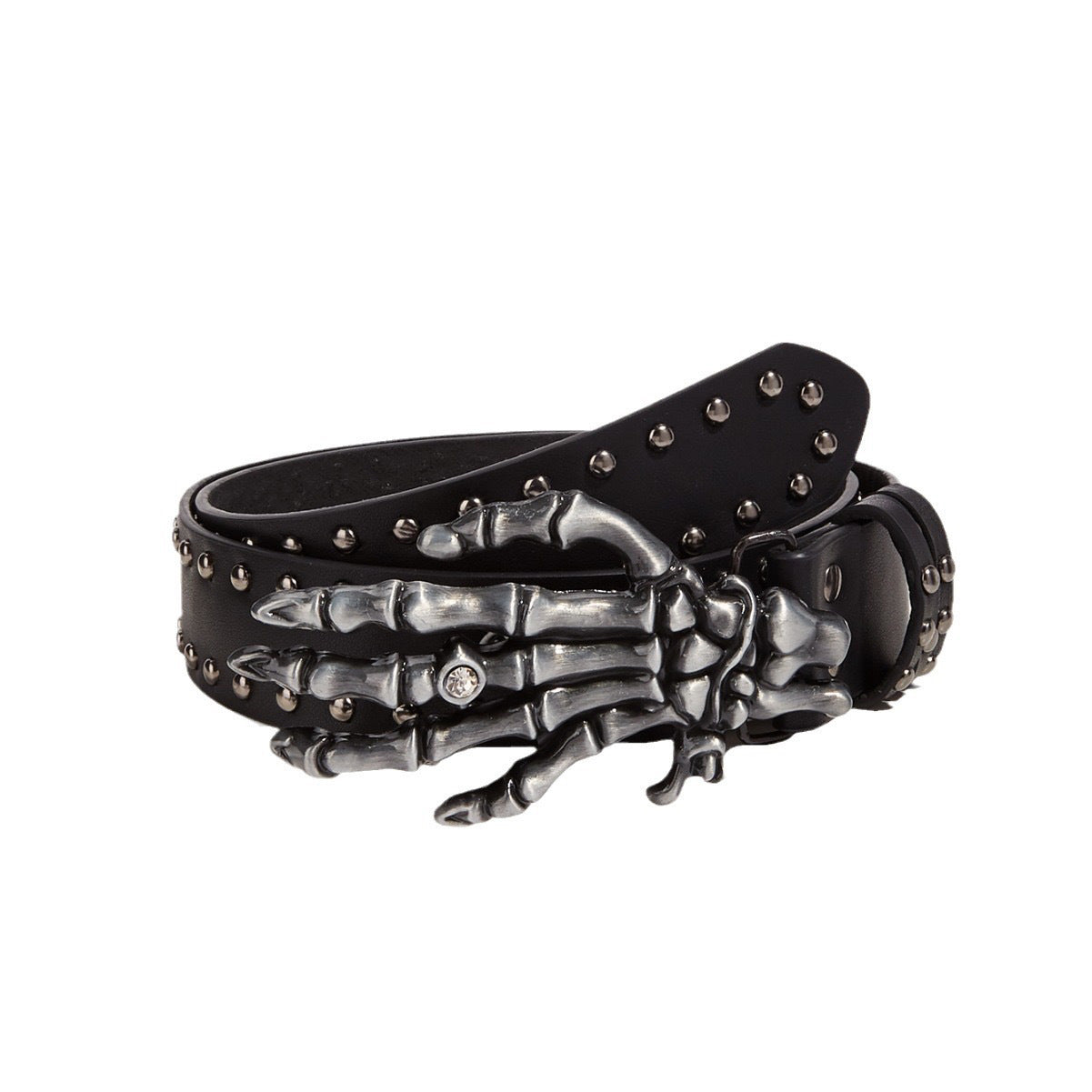 punk Skeleton Belt Black