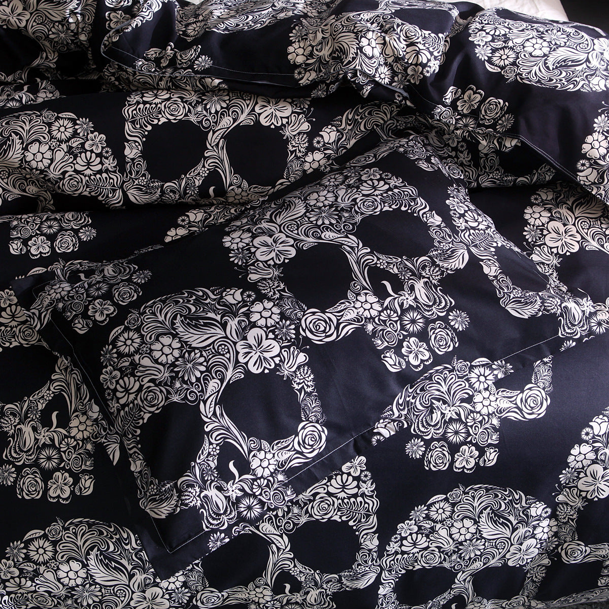 punk Skull Bedclothes Goth Quilt Cover Set