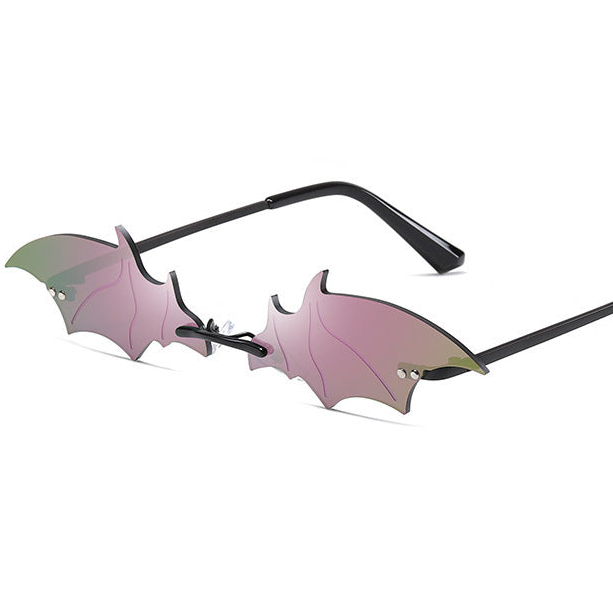 purple Reflective Bat Sunglasses