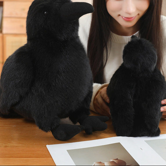realistic Black Crow Plushie