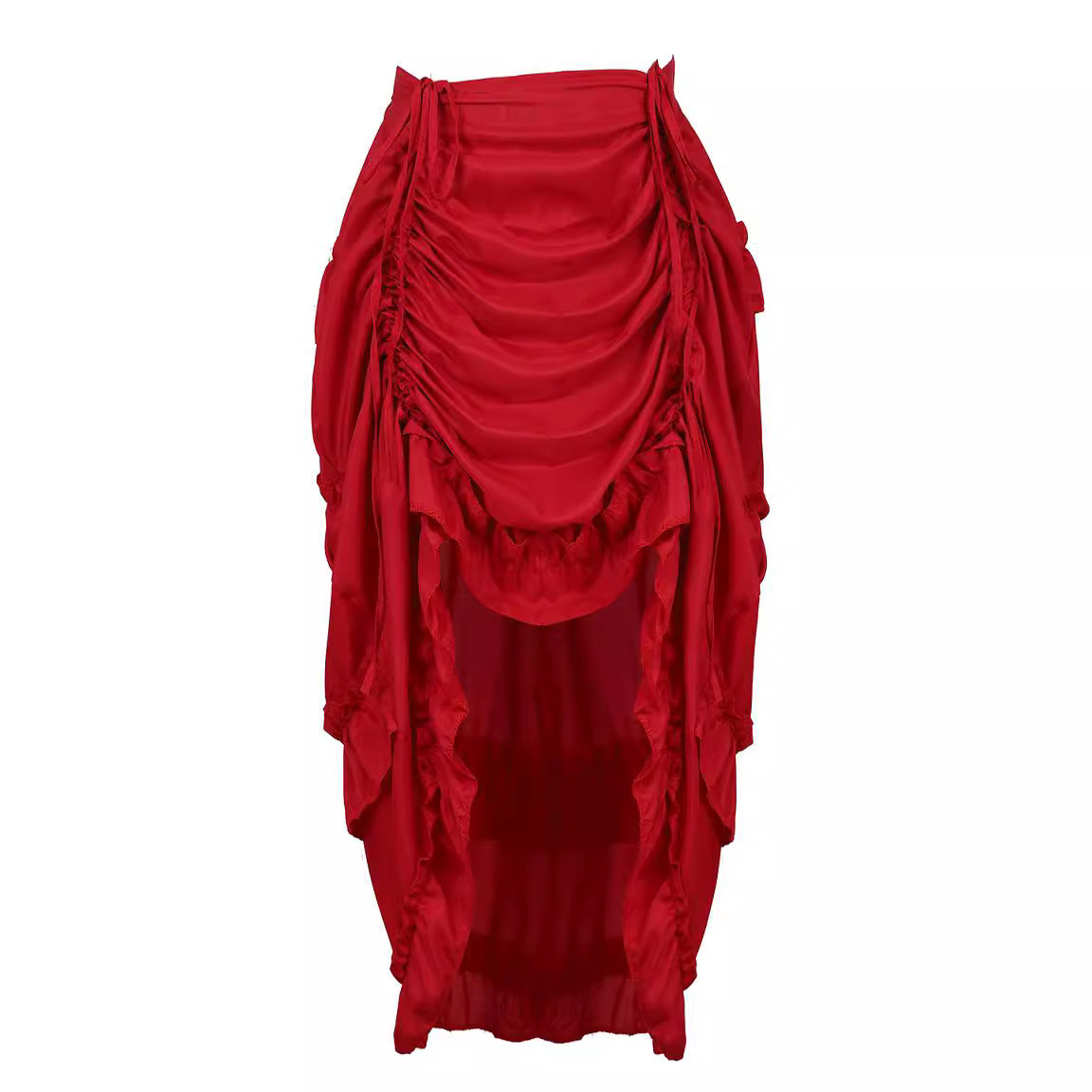 red Asymmetrical Victorian Skirt