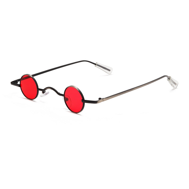 red Black Retro Mini Round Sunglasses