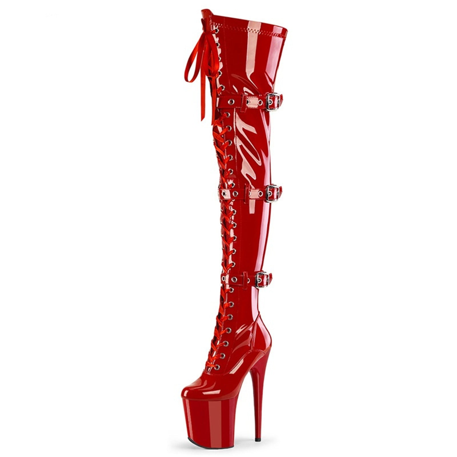 red Goth Pole Dance Boots Alt Punk