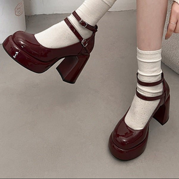 red Gothic Mary Jane Heels