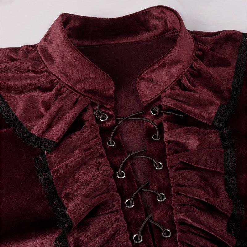 red Mens Gothic Dress Shirt