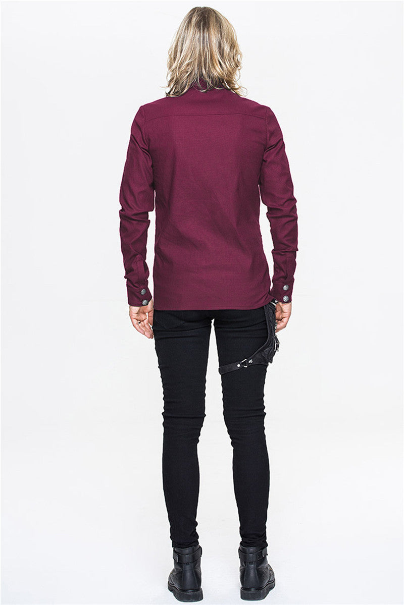 red Mens Punk Gothic Shirt