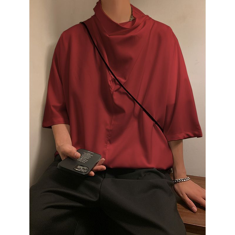 red Oversized Short half Sleeve Shirt