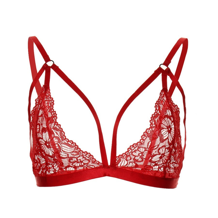red Sexy Goth Bondage Bralette
