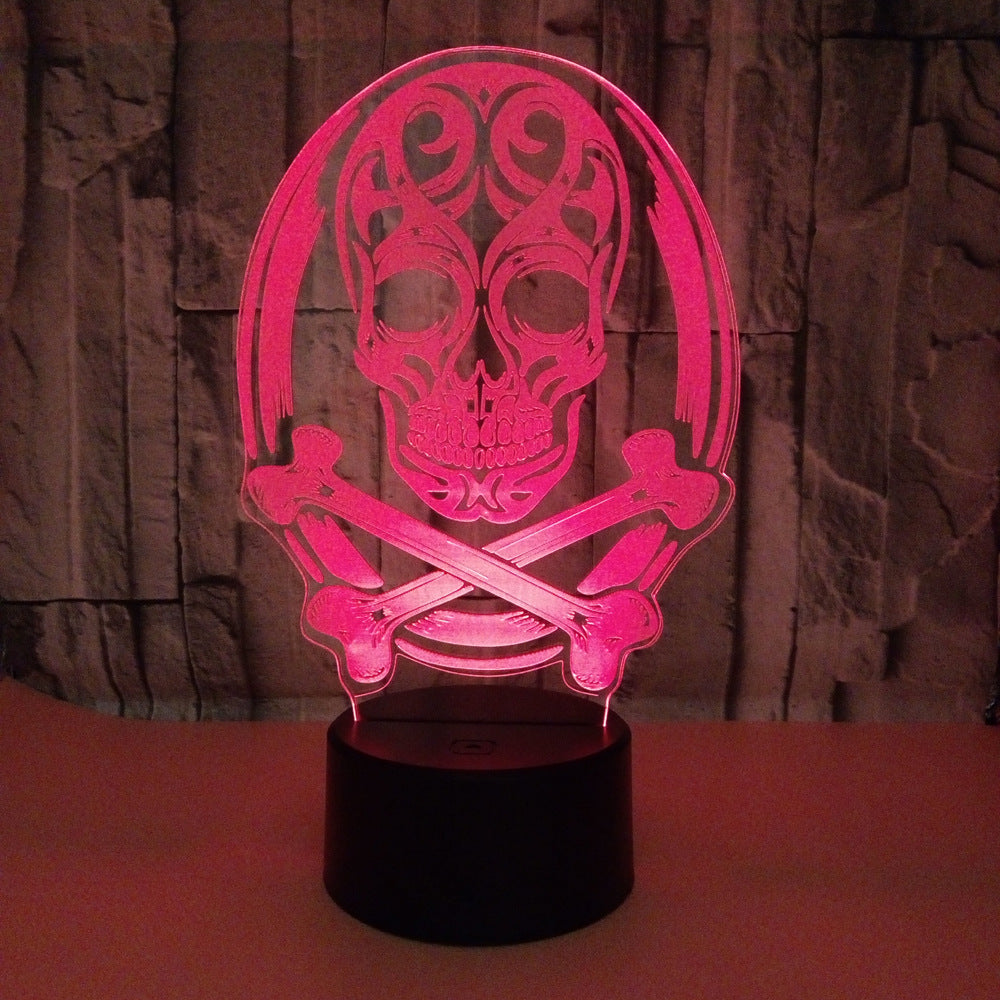 red Skull Punk Table Light