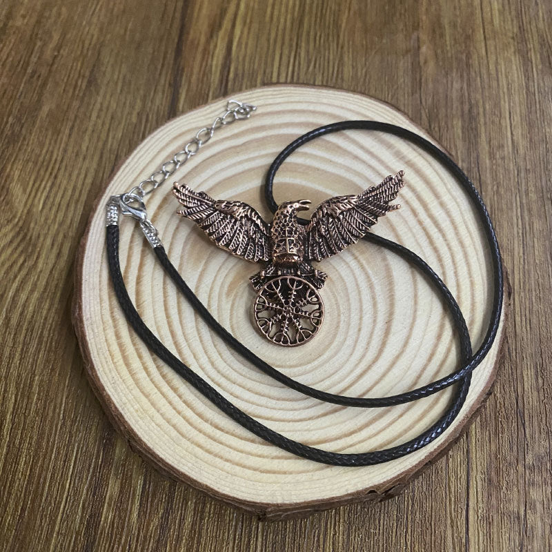 red raven necklace leather rope