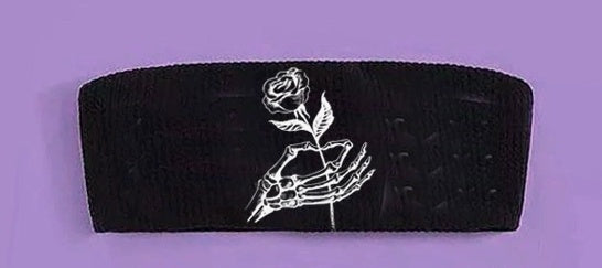 rose Strapless Gothic Bikini Set