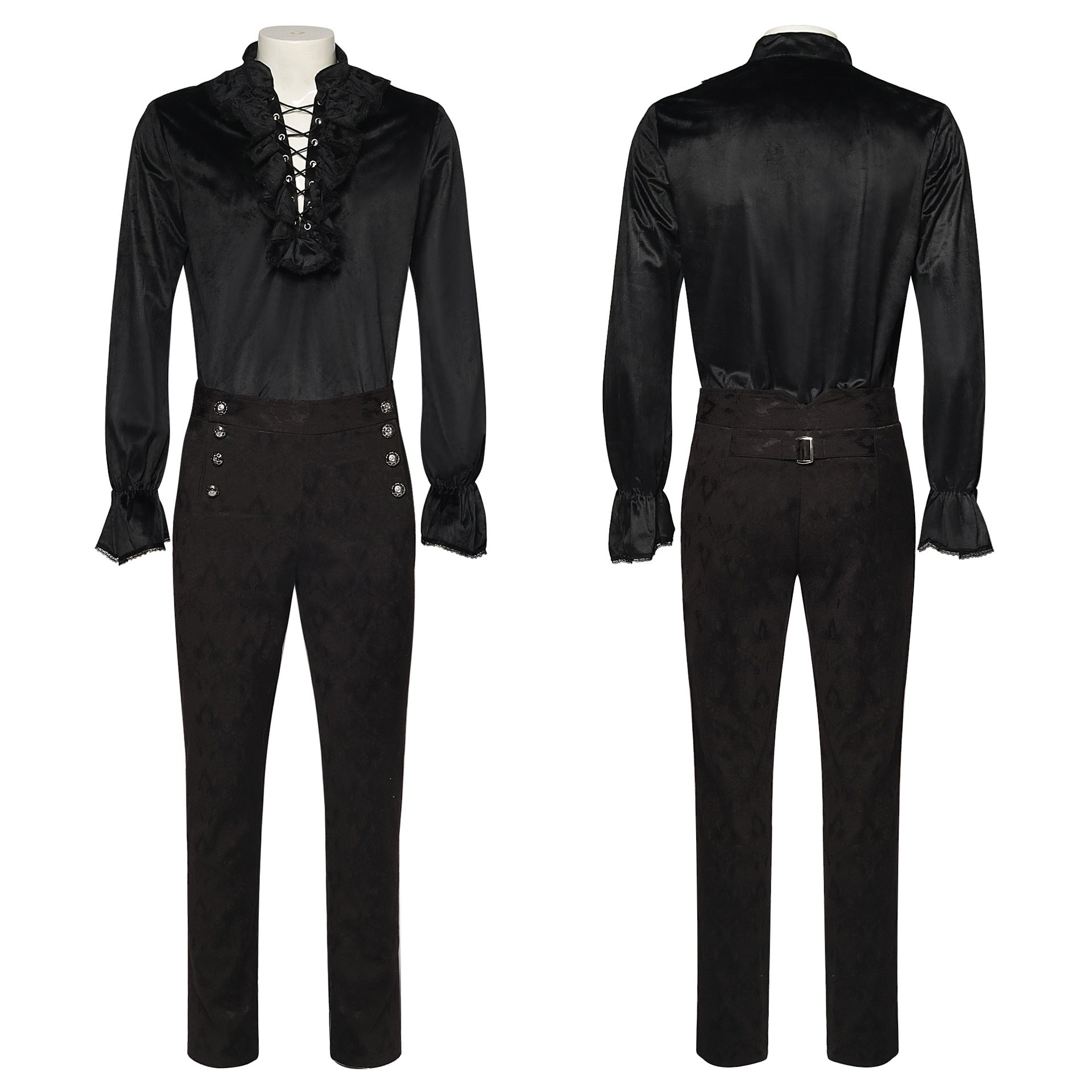 Mens Gothic Dress Shirt satin