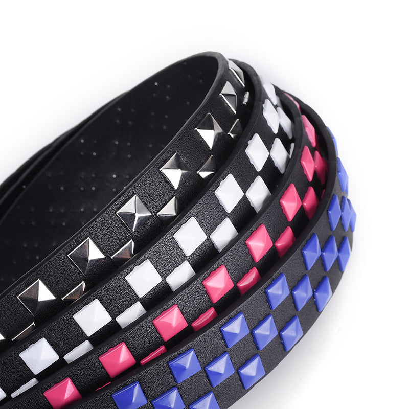 scene
Emo Punk Studded Plaid Checked Belt
