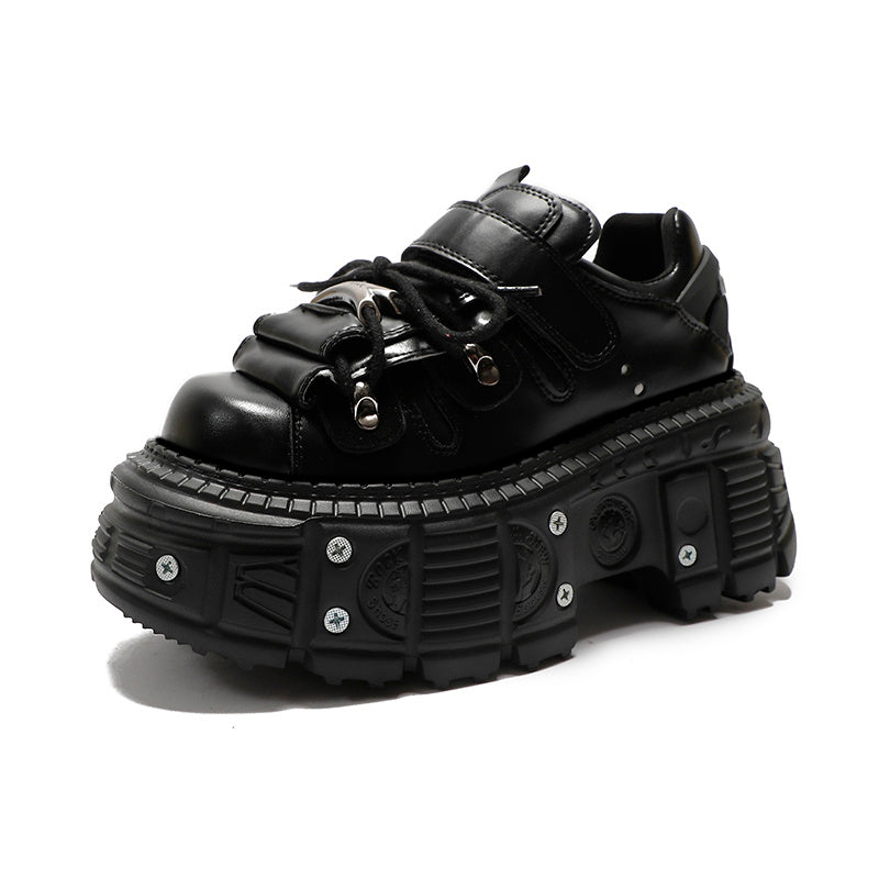 Black Punk Sneakers for Women with screws