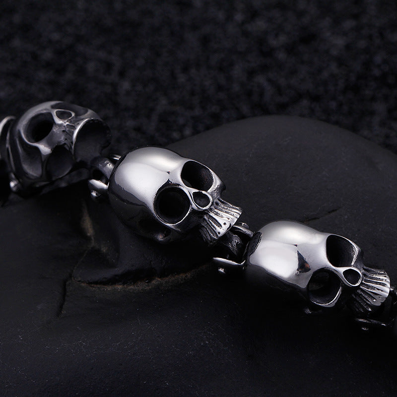 steel metal Titanium Steel Skull Bracelet for Men