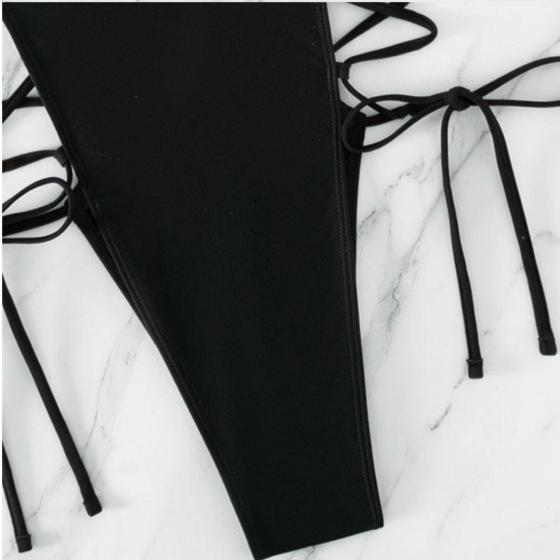 straps Lace Up Gothic Swimsuit One Piece