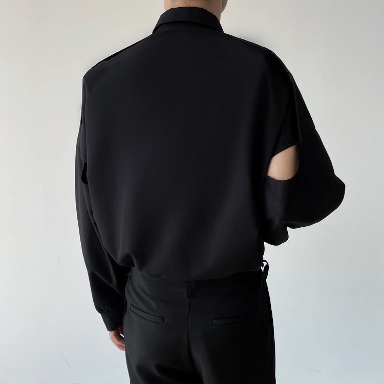 suit Goth Collar Shirt Mens