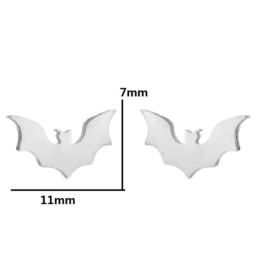 tiny Bat Stud Earrings Stainless Steel
