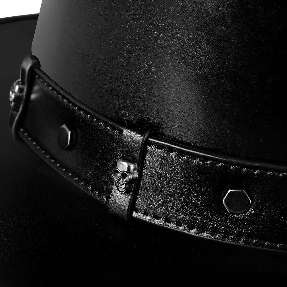 top Goth Sun Hat Vegan Leather
