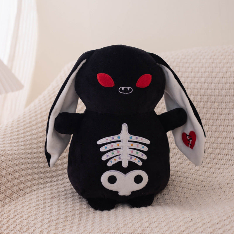 vampire Gothic Black Bunny Plush with Red Eyes dracula