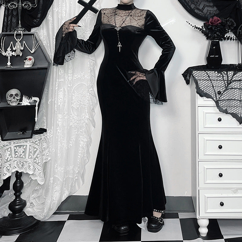Spider Web Lace Dress velvet