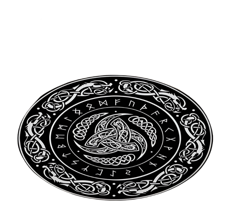 viking Round Black Occult Rug