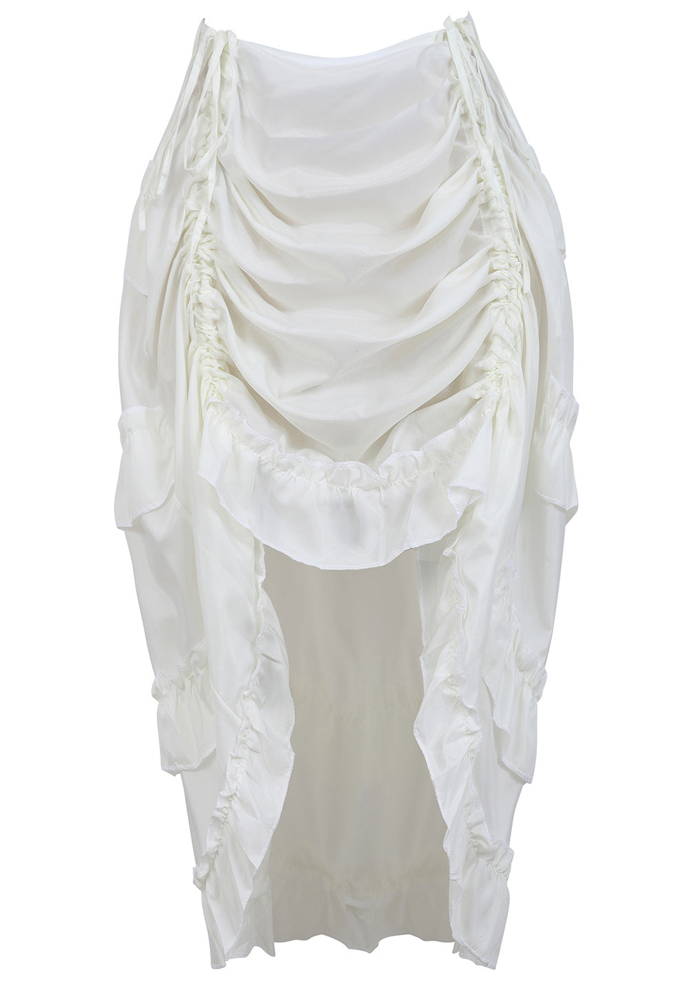 white Asymmetrical Victorian Skirt