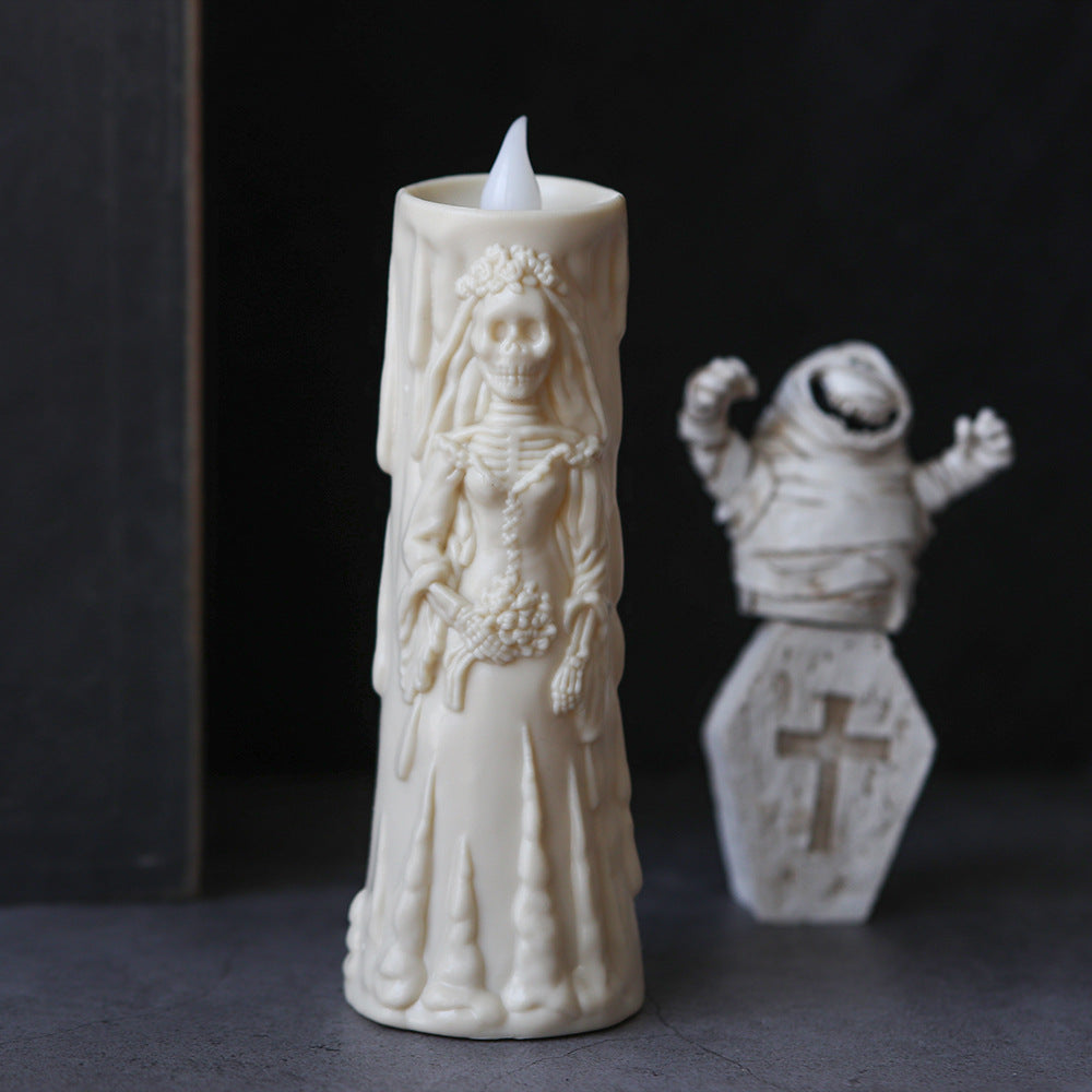 white Ghost Bride Groom LED electric Candle Light