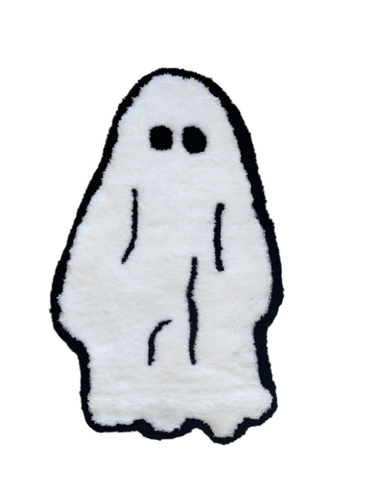cartoon Ghost Rug white