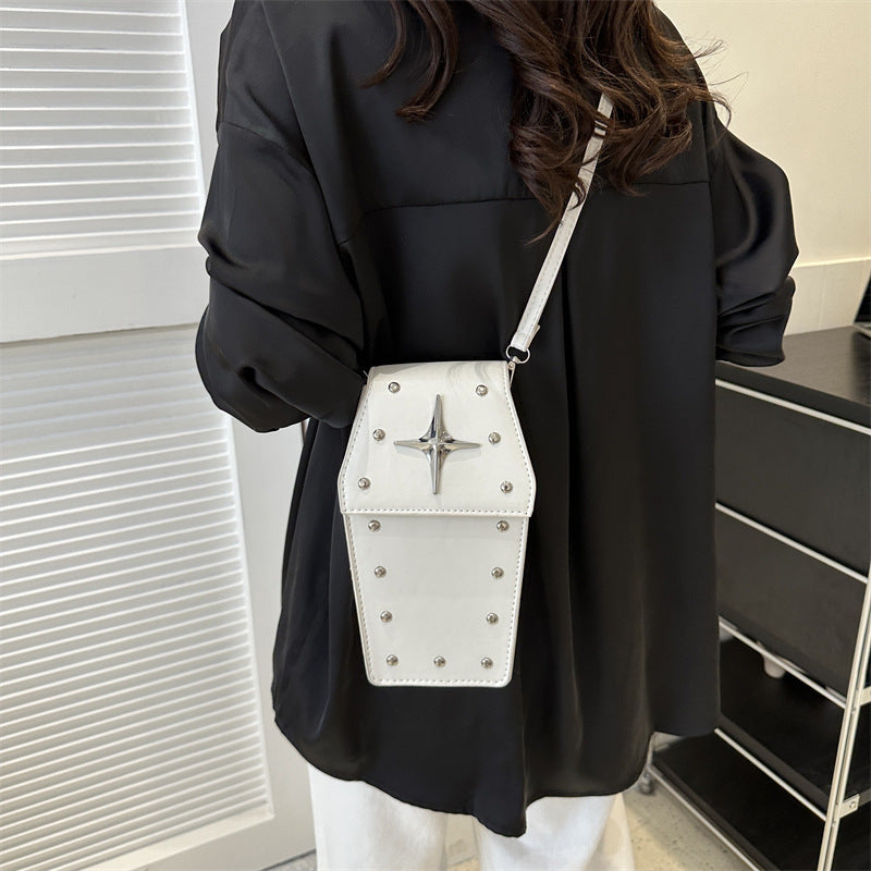 white Goth Crossbody Purse