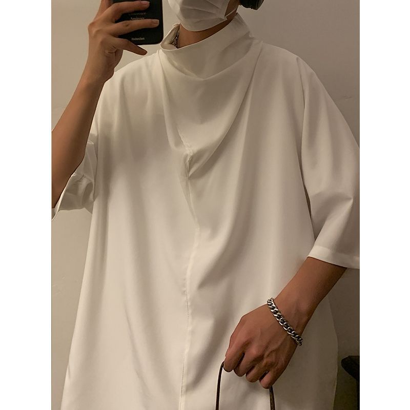 white Gothic Oversized Short Sleeve Shirt