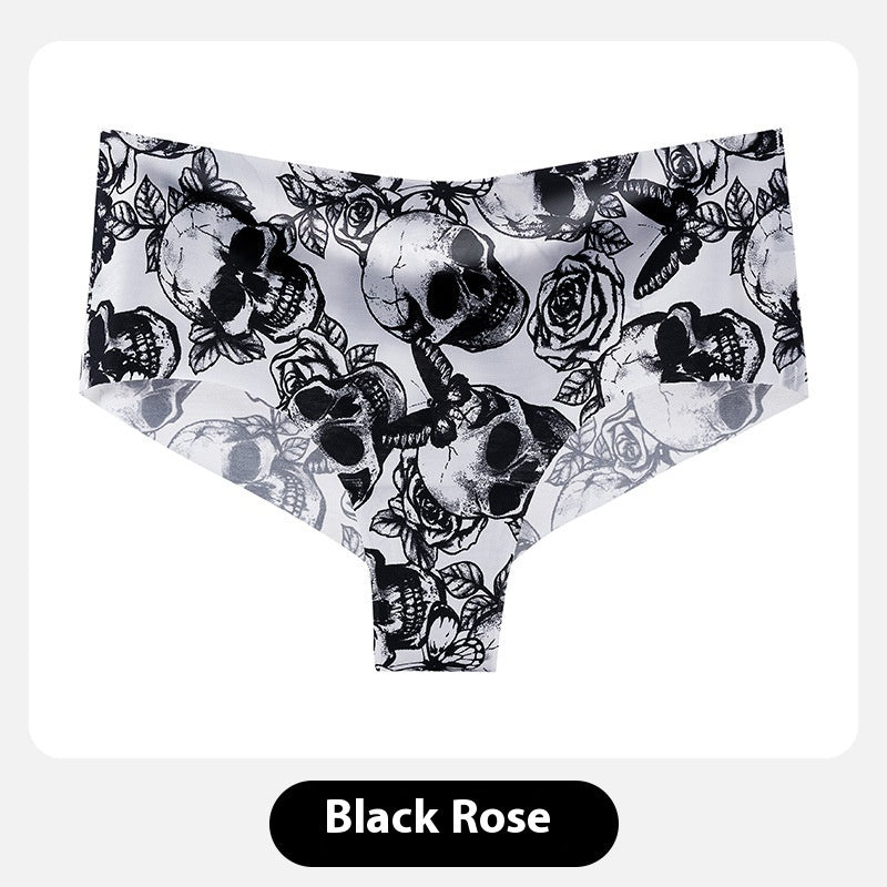 white Gothic Skull Panties Womens