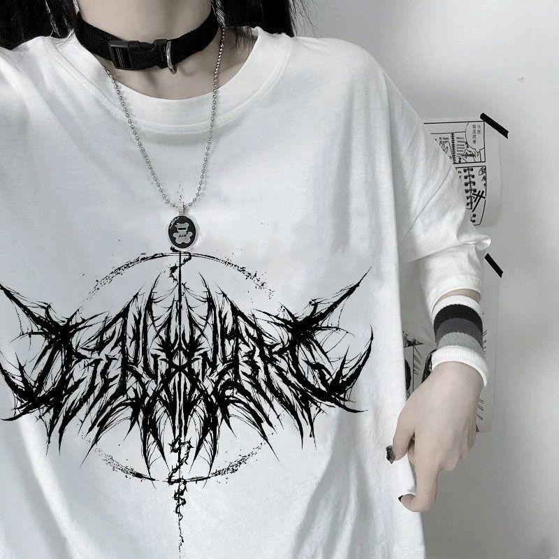 white Gothic Wings T-Shirt - Men
