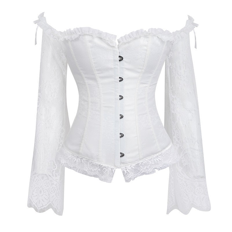 white Long Sleeve Corset
