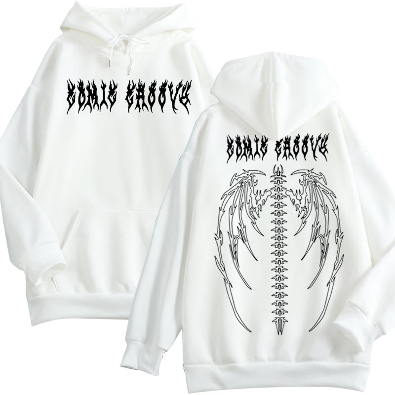 white Skeleton Wings Hoodie