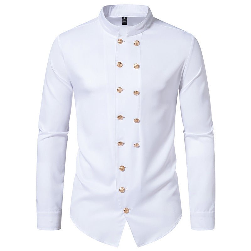 white Victorian Gothic Blouse for Men