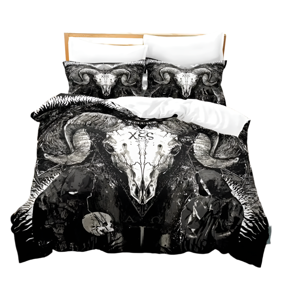 white black Demon Goat Bed Set
