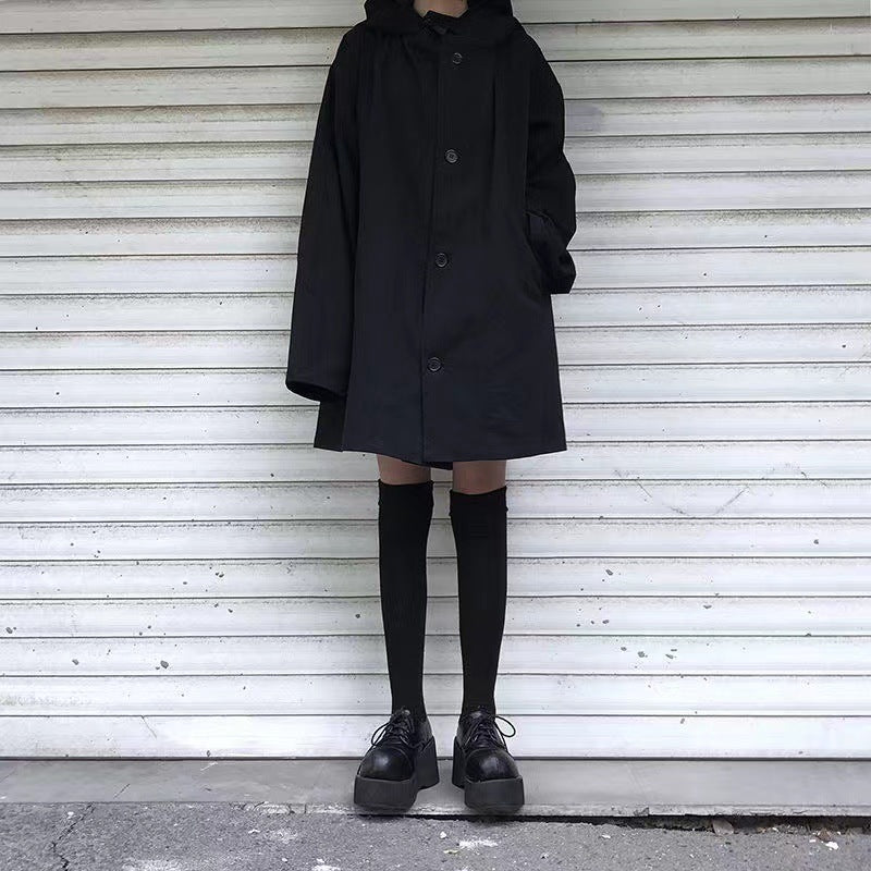 wide Casual Goth Black Oversized Jacket