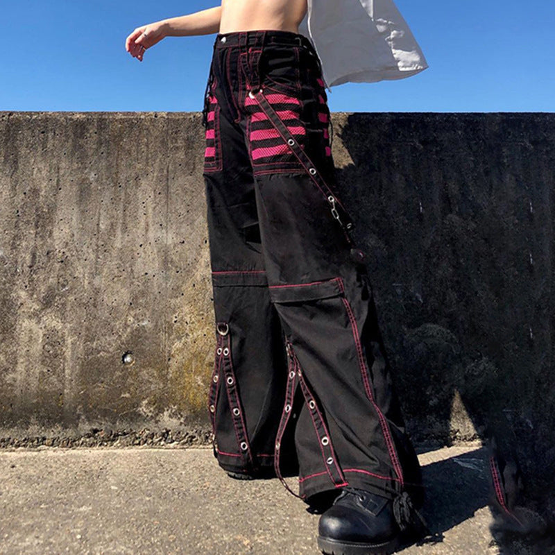 wide leg Steampunk Jeans Womens
