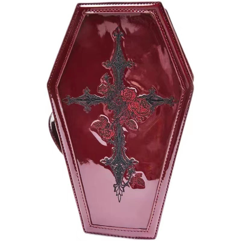 Red Cross Coffin Handbag Vampire Gothic clutch cross