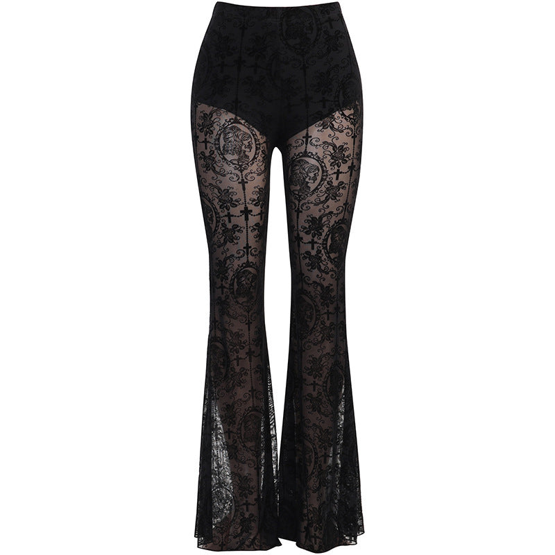 witch Gothic See Through Pants crosses