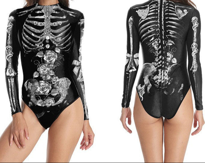 roses Skeleton Swimsuit for Women