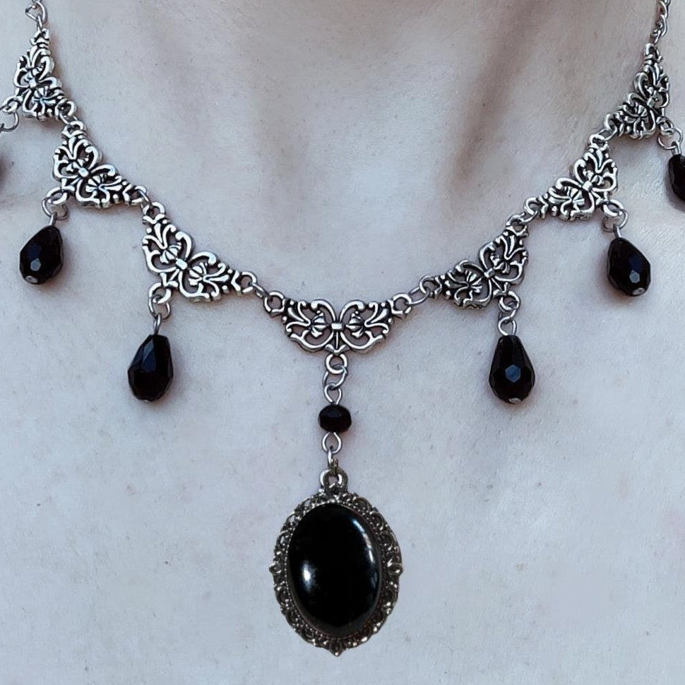 Black Gothic Victorian Necklace women