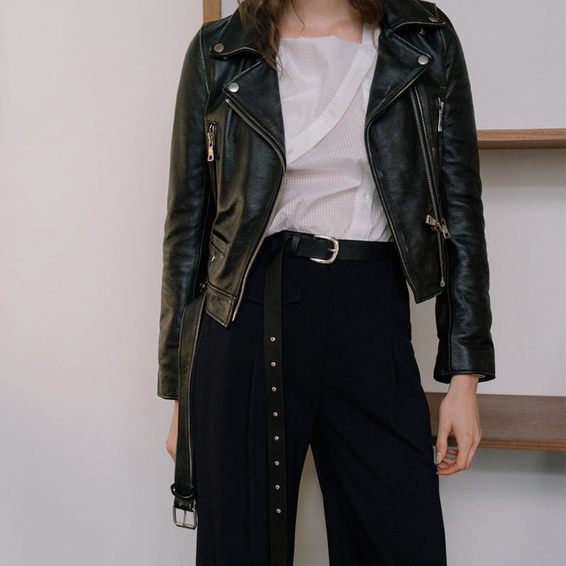 Casual Alt Goth Leather Jacket womens