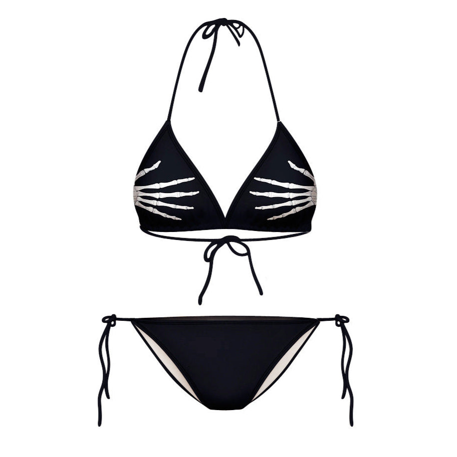Skeleton Hands Bikini Set women triangle top