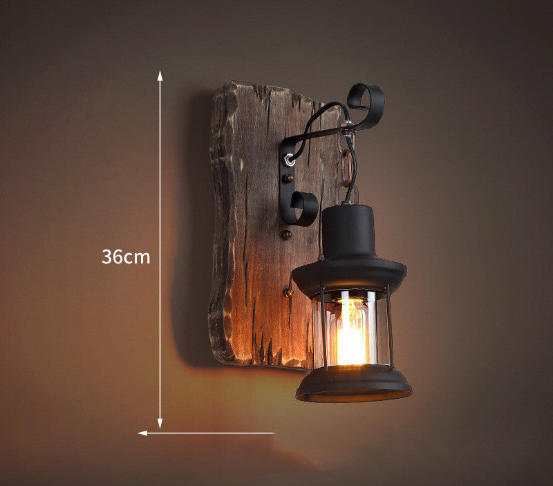 brown wood Goth Wall Light Fixture