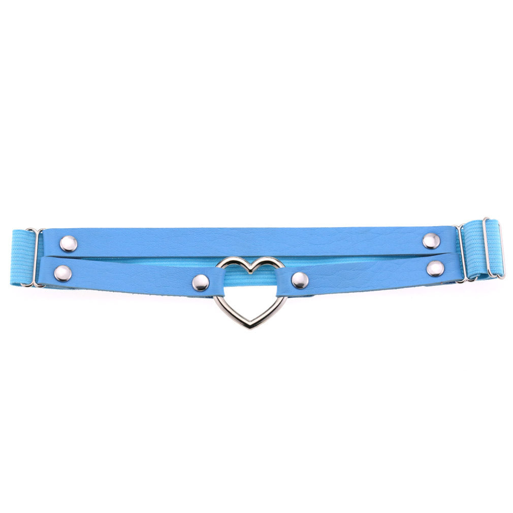Black Faux Leather Garters Punk Heart