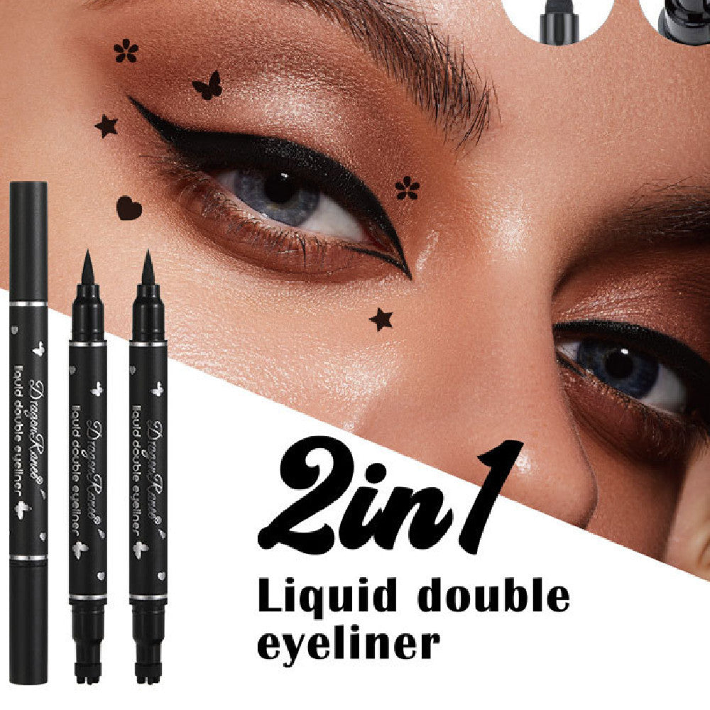 Heart Stamp Eyeliner Pen Double Headed Black